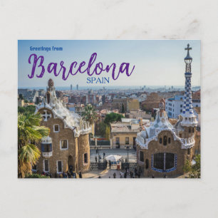 Guell Park Gaudi Barcelona Spanje Briefkaart
