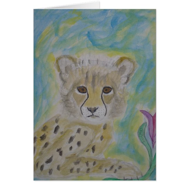 guépard et fleur de bébé (Devant)