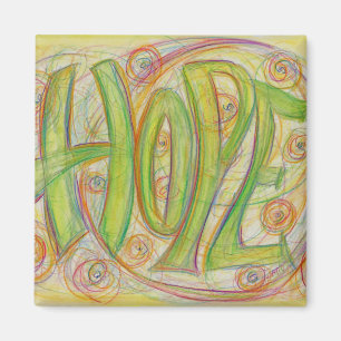 Guérir l'espoir Word Art sur mesure Aimants frigor