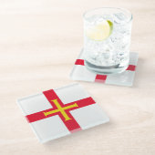Guernsey Flag Glazen Onderzetter (Schuin)