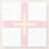Guernsey Flag Glazen Onderzetter (Achterkant)