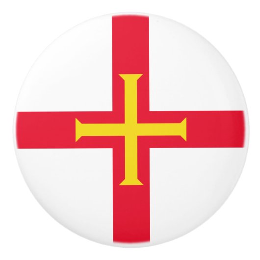Guernsey Flag Keramische Knop (Voorkant)