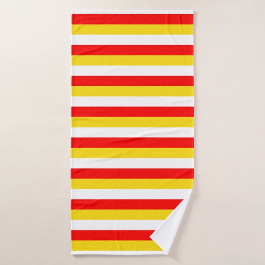 Guernsey flag stripes red yellow white pattern Nor (Serviette de bain)
