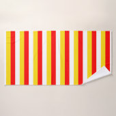 Guernsey flag stripes red yellow white pattern Nor (Serviette de bain)