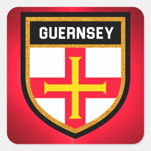 Guernsey Flag Vierkante Sticker (Voorkant)