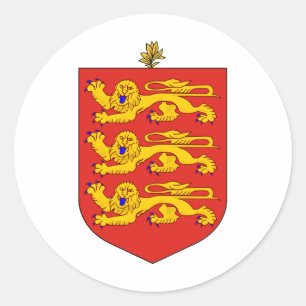 Guernsey - Officieel wapenschild, heraldry-symbool Ronde Sticker