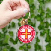 Guernsey Round Emblem Sleutelhanger (Hand)