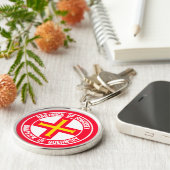 Guernsey Round Emblem Sleutelhanger (Zijkant)