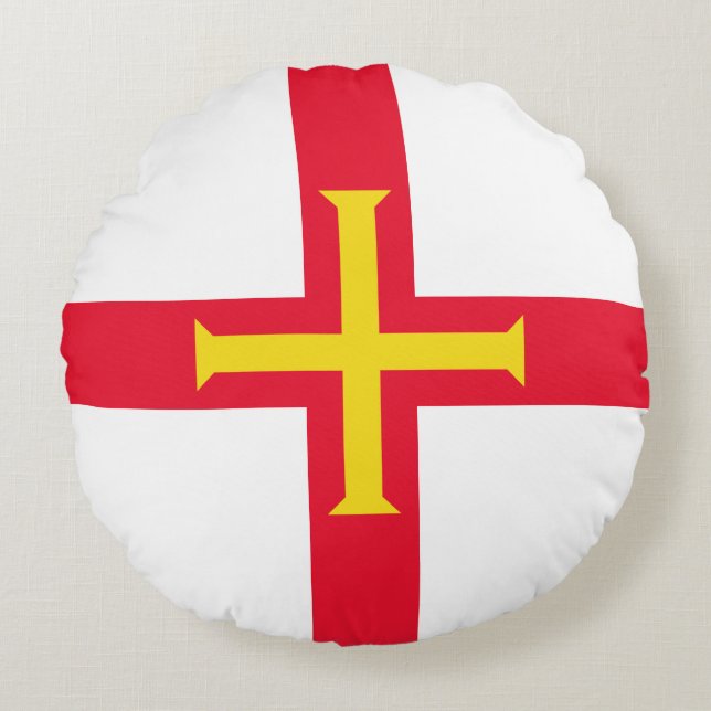 Guernsey Vlag Rond Kussen (Voorkant)