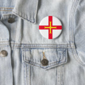 Guernsey vlag ronde button 5,7 cm (In situ)