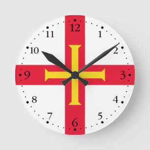 Guernsey vlag ronde klok