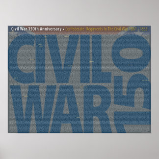 Guerre civile 150 Régiments confédérés Affiche d'a