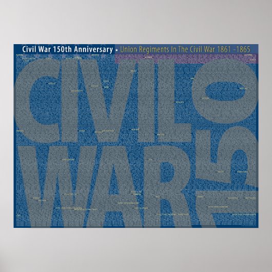 Guerre Civile 150 Union Regiments Art Poster (Devant)