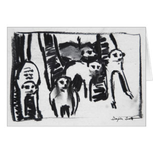 Guerre-danse de Meerkats - carte d'art