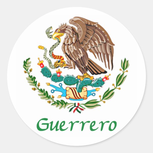 Guerrero Mexicaanse adelaar Ronde Sticker (Voorkant)