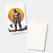 guerrier barbare médiéval fantaisie Badge de marte (Avant & arrière)