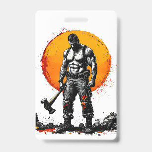 guerrier barbare médiéval fantaisie Badge de marte