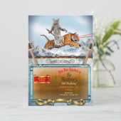 Guerrier Chat et Tiger Drôle Invitation (Debout devant)