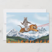 Guerrier Chat et Tiger Drôle Invitation (Dos)
