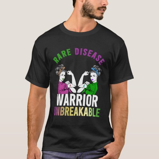 Guerrier de maladies rares T-shirt incassable Sort (Devant)