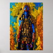 Guerrier de Steampunk en armure | AI Art Poster (Devant)