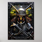 Guerrier en armure noire | AI Art Poster (Devant)