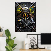 Guerrier en armure noire | AI Art Poster (Bureau à domicile)