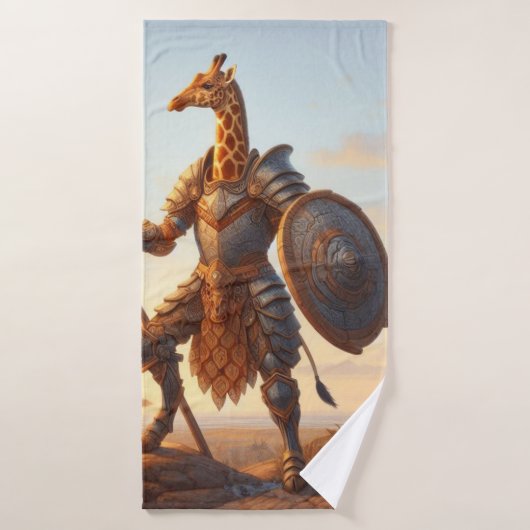 guerrier girafe (Serviette de bain)