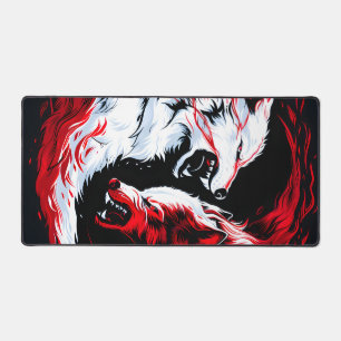 Guerrier Loup Cosmique Rouge Blanc
