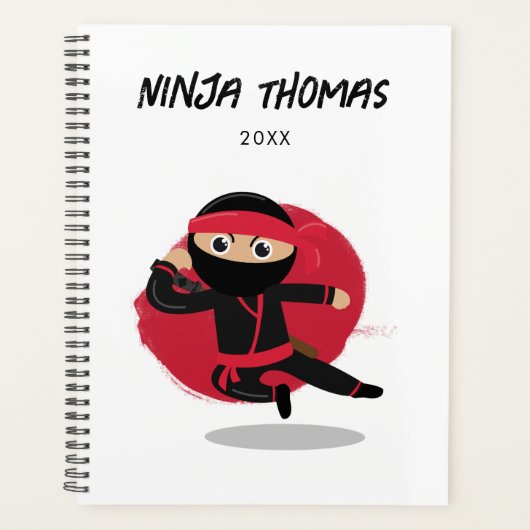 Guerrier mignon Ninja Calendrier des enfants noirs (Devant)