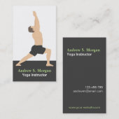 Guerrier Pose Homme Entraîneur Yoga Cartes de visi (Devant / Derrière)