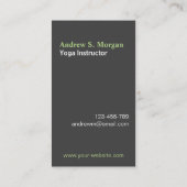 Guerrier Pose Homme Entraîneur Yoga Cartes de visi (Dos)