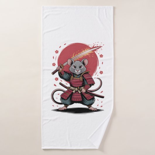 guerrier Samouraï Rat (Serviette de bain)