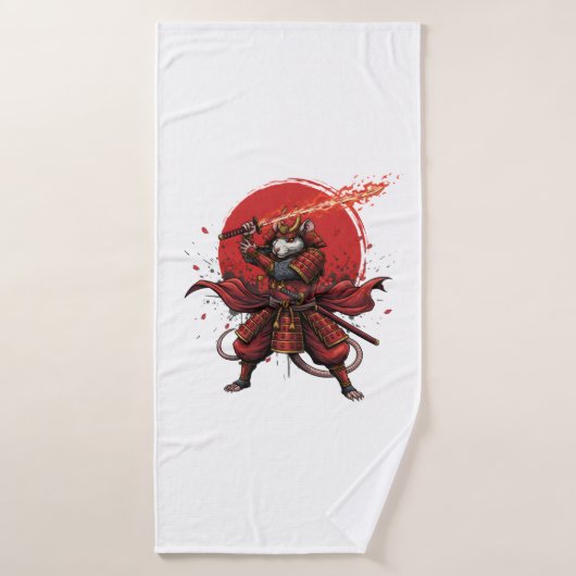 guerrier Samouraï Rat (Serviette de bain)