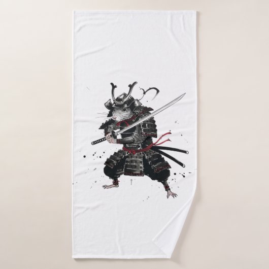 guerrier Samouraï Rat (Serviette de bain)