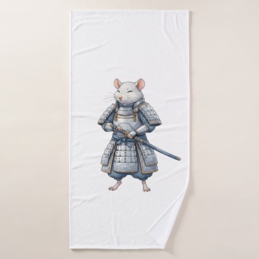guerrier Samouraï Rat (Serviette de bain)