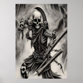 Guerrier squelette éffrayant | AI Art Poster (Devant)