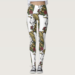 Guerrier Unicorn Leggings blancs