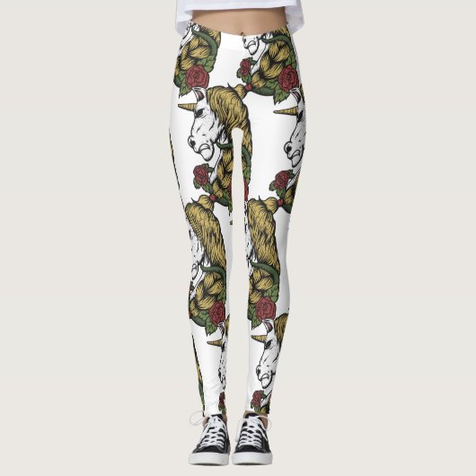 Guerrier Unicorn Leggings blancs (Devant)
