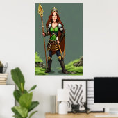 Guerrière de Gnome | AI Art Poster (Bureau à domicile)
