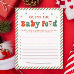 Guess Baby Food Christmas Baby shower Carte de jeu