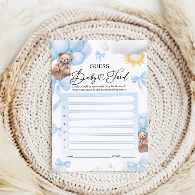 Guess Baby Food Game Cartes - Baby shower Game (Créateur téléchargé)