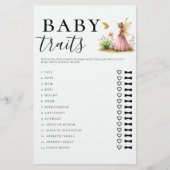 Guess Baby Traits Meisje Douche Spel Fairy Princes Flyer (Voorkant)