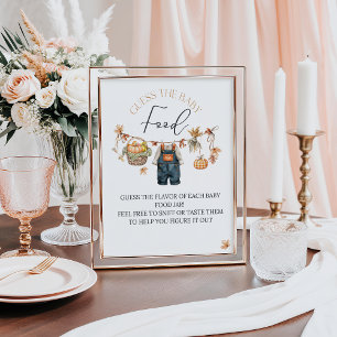 Guess Baby Voedsel Pompoen Rustiek Baby shower Poster