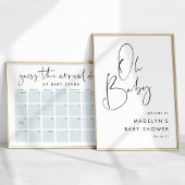 Guess Baby's Arrival Date Baby shower Poster du je