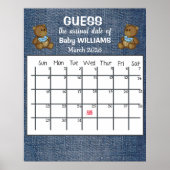Guess Date d'échéance Calendrier Baby Girl Poster (Devant)