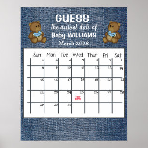 Guess Date d'échéance Calendrier Baby Girl Poster