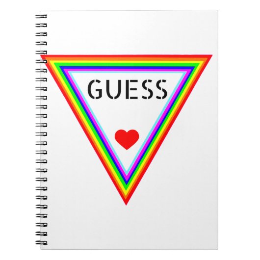 GUESS Heart Design Regenbogenfarbenes Hemd Notitieboek (Voorkant)