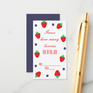 Guess How Many Berries Bridal Shower Game Informatiekaartje