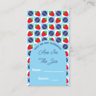 Guess How Many Blueberries Berry Sweet Baby Shower Informatiekaartje